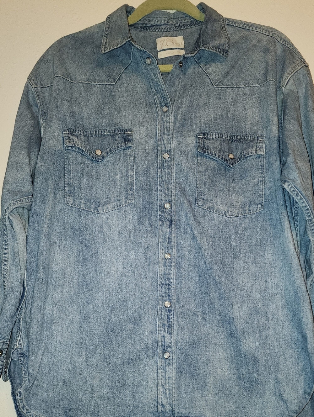 J. CREW Light Wash Denim Button-Up Shirt